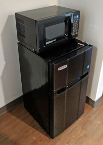 refrigerator & microwave